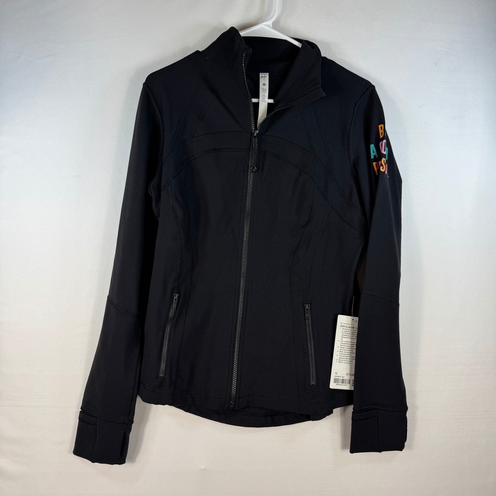 Lululemon Define Jacket Luon Be A Good Person Black Full Zip Athletic Coat 12